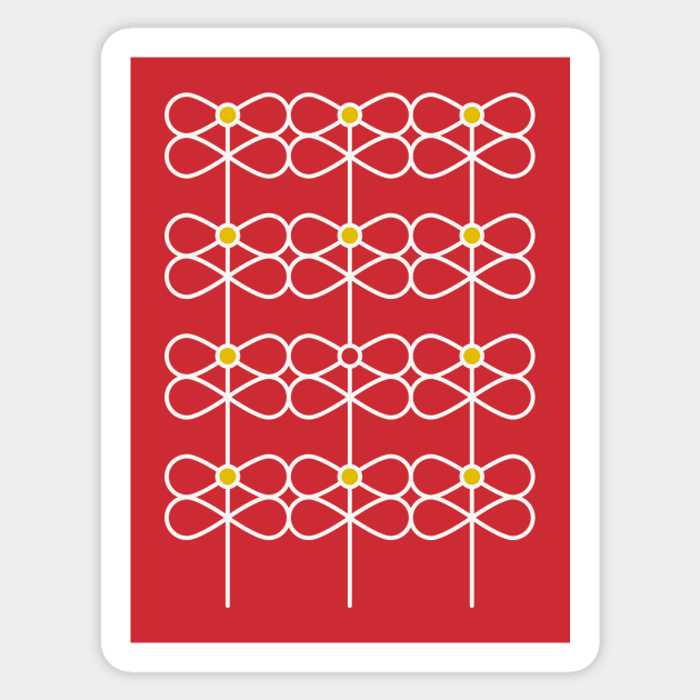 Bearberry Rows (Red) Sticker by Cascade Patterns